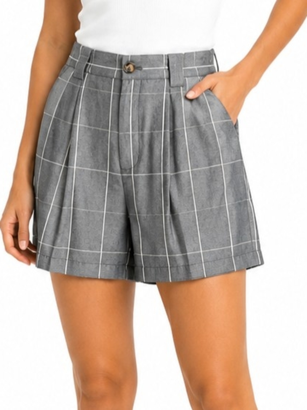 Who What Wear Gray Pleated Shorts NWT